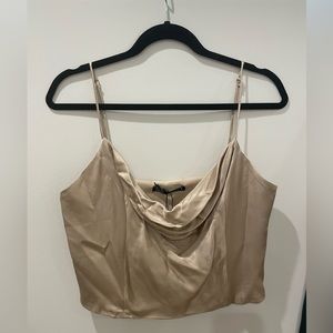 Zara Satin Effect Corset Crop top - L *NWT*
